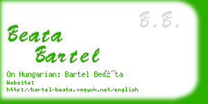 beata bartel business card